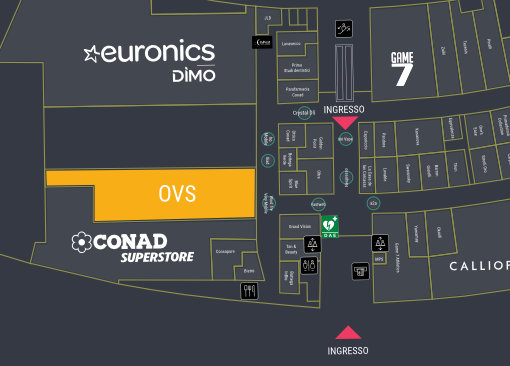 immagine mappa della posizione nel centro commerciale