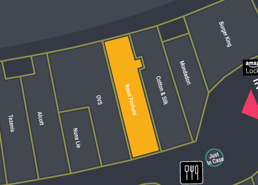 immagine mappa della posizione nel centro commerciale