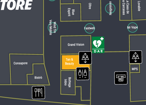immagine mappa della posizione nel centro commerciale