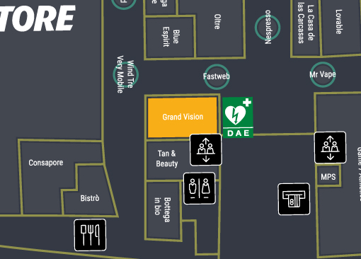 immagine mappa della posizione nel centro commerciale