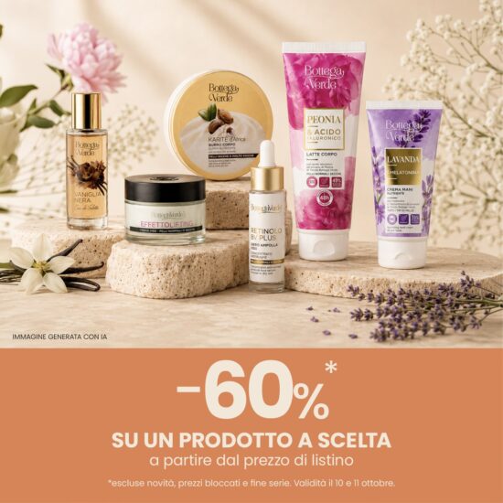BOTTEGA VERDE – 60% DI SCONTO SU UN PRODOTTO